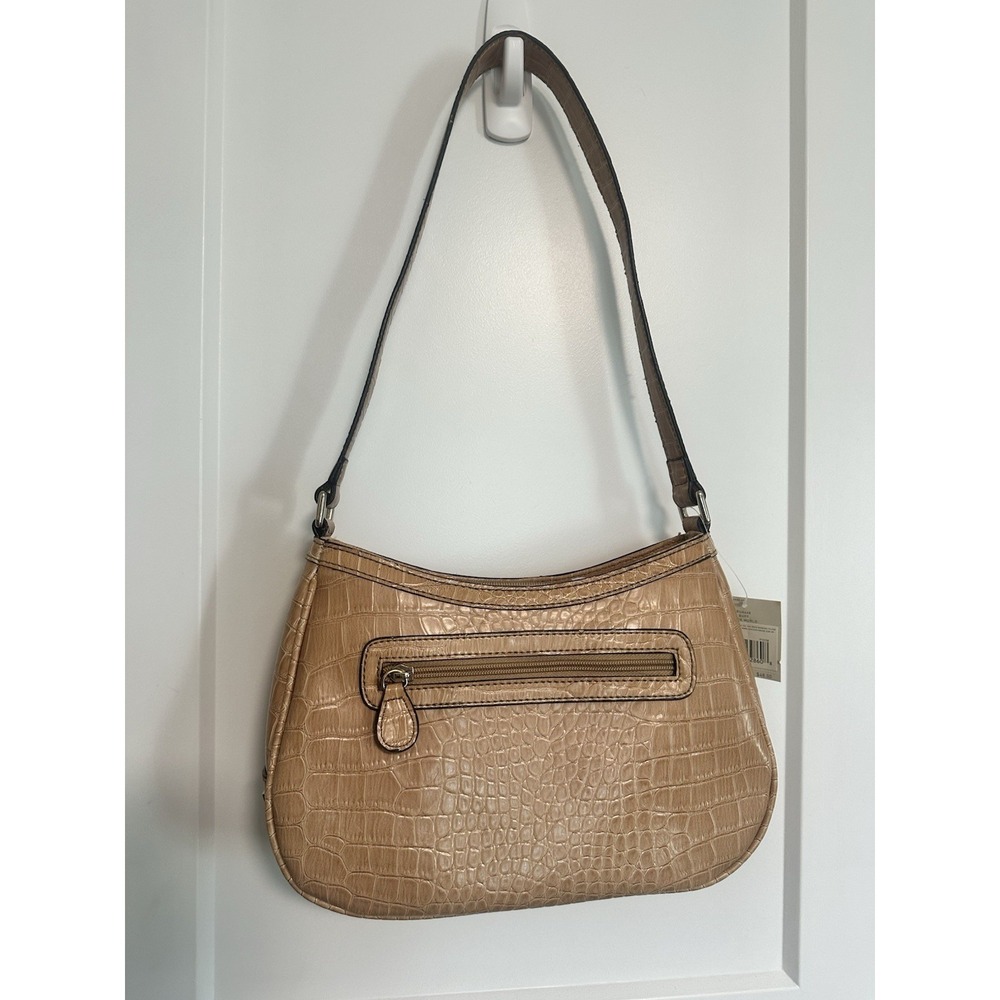 Vintage Liz Claiborne Beige/Brown  Shoulder Faux Leather‎ Bag Purse
